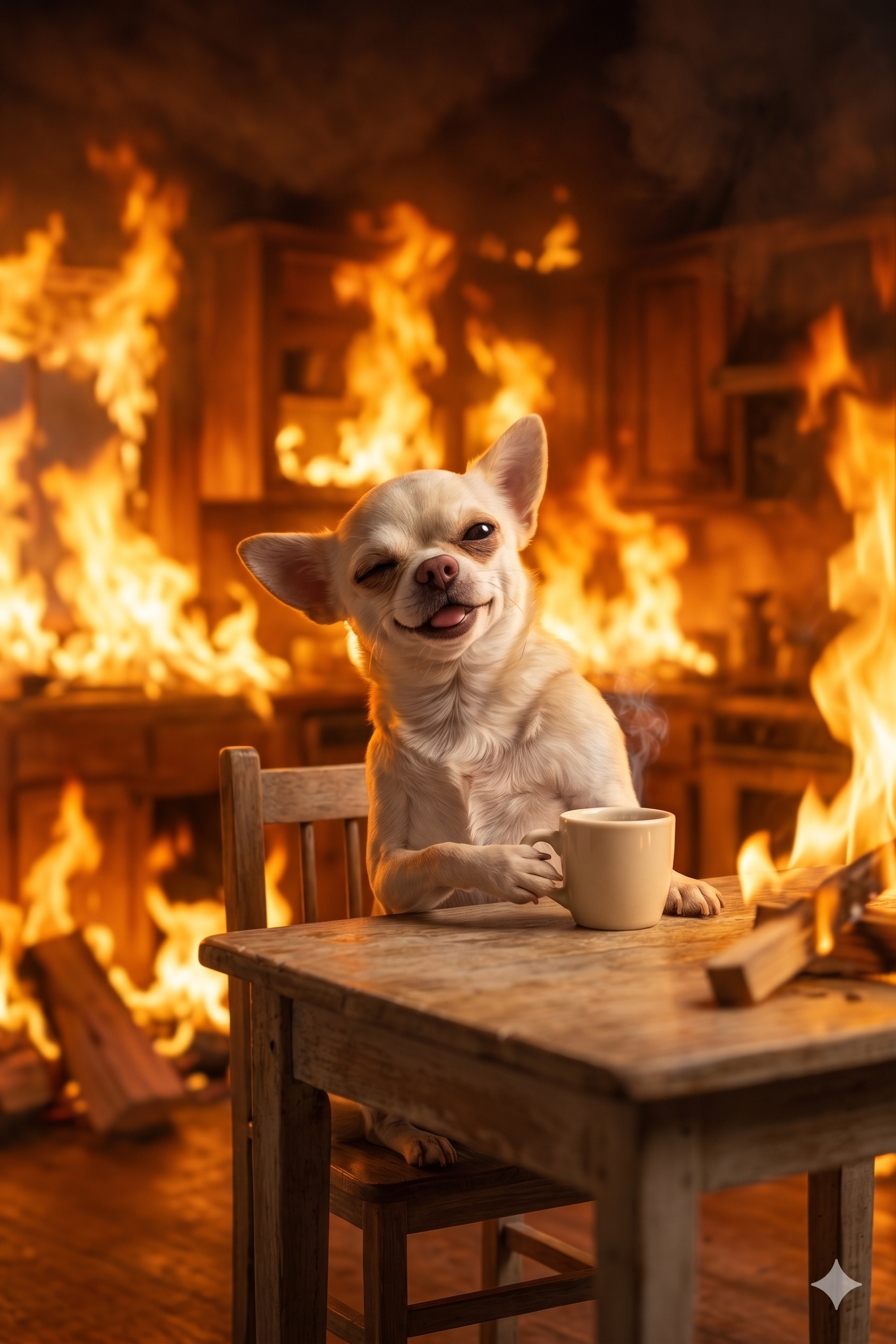 Meme 9: This is Fine (Kitchen)
